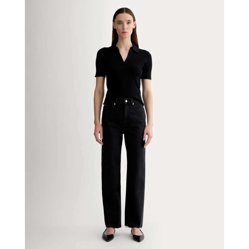 Everlane Women's The Way-High Straight Leg Jeans Coal Black 27 Long Minimalist